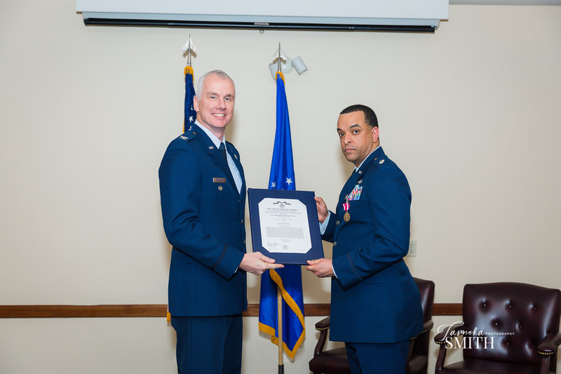 Receiving Retirement Certificate at  Andrews AFB Maryland