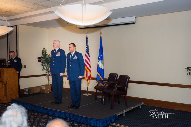 Standing at attention at Retirement Ceremony at Andrews AFB in Maryland