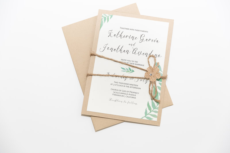 Custom Designed Wedding Card by Northern Virginia Designer