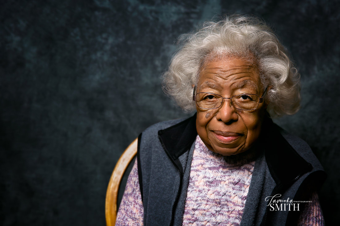 Elderly woman posing for a portrait