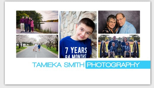 Tamieka Smith Photography Business Card, Marketing for photographers