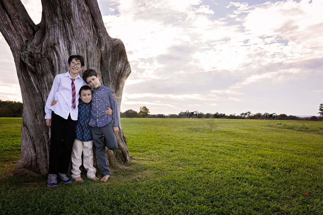 family picture in Manassas Battlefield Park