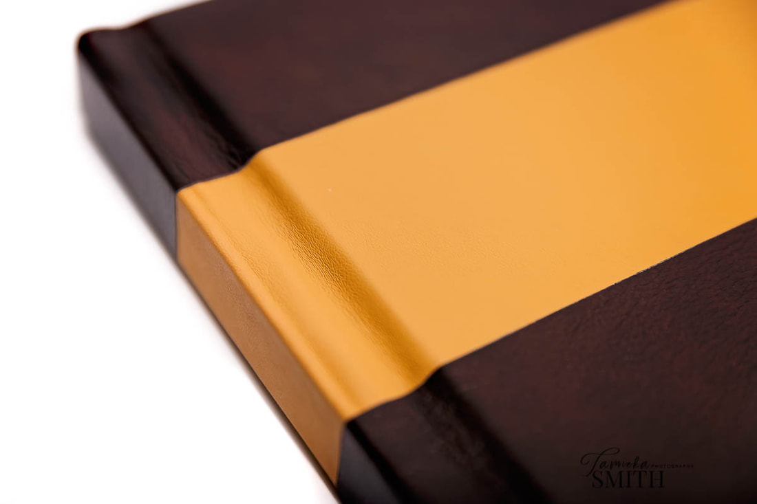 Close up on Finao Album Spine by Northern Virginia Family Photographer - Tamieka Smith Photography