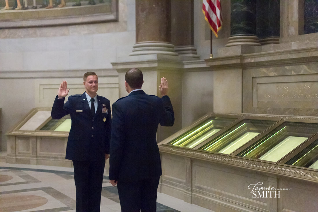 Oath of Office in front of the United States Constitution in the National Archives Museum