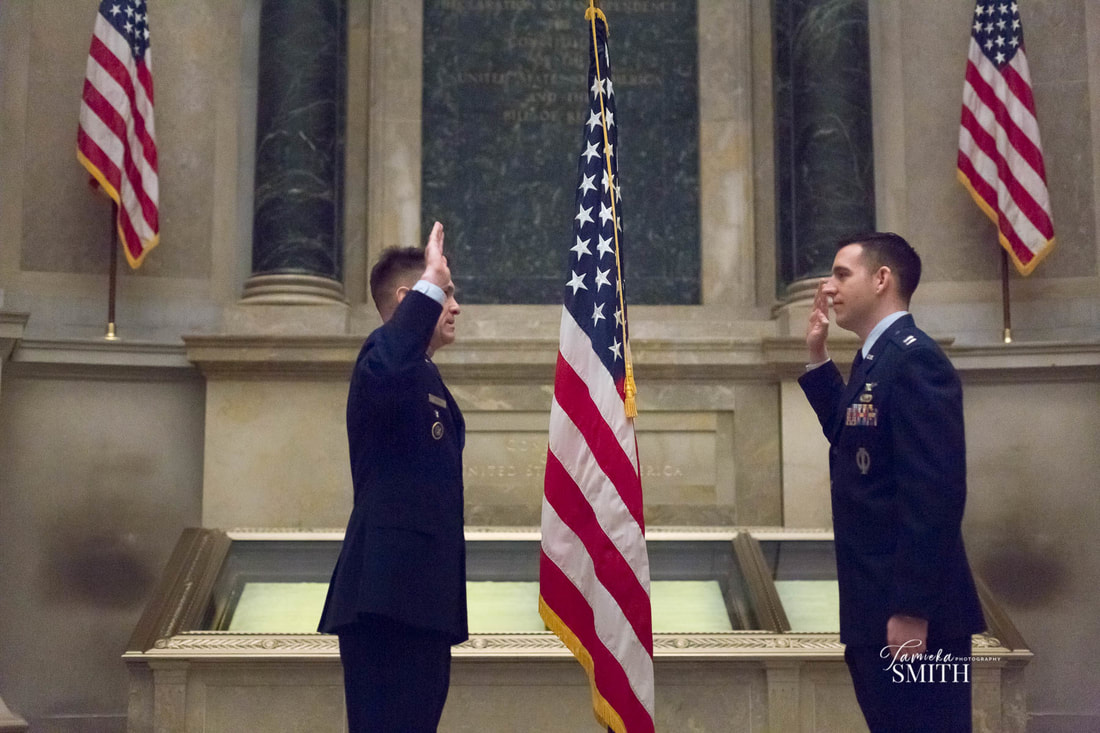 Air Force Officer takes Oath of Office inside The National Archives Museum