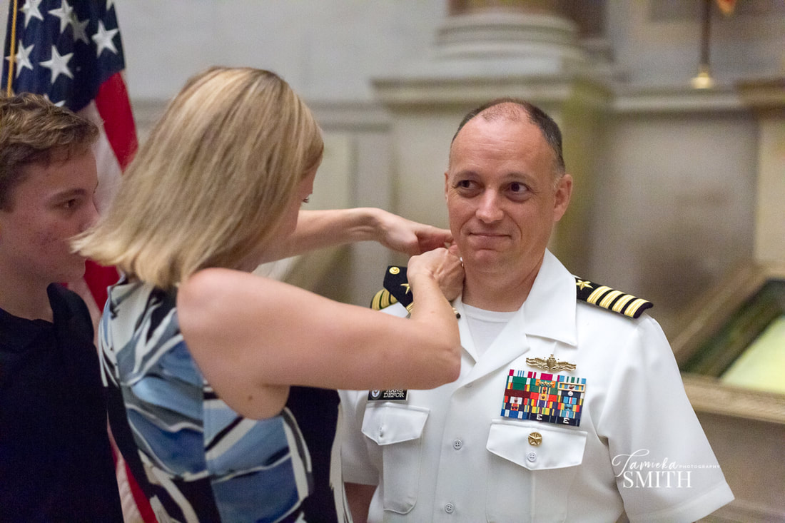 Navy promotion ceremony in the Rotunda of The National Archives Museum in Washington DC