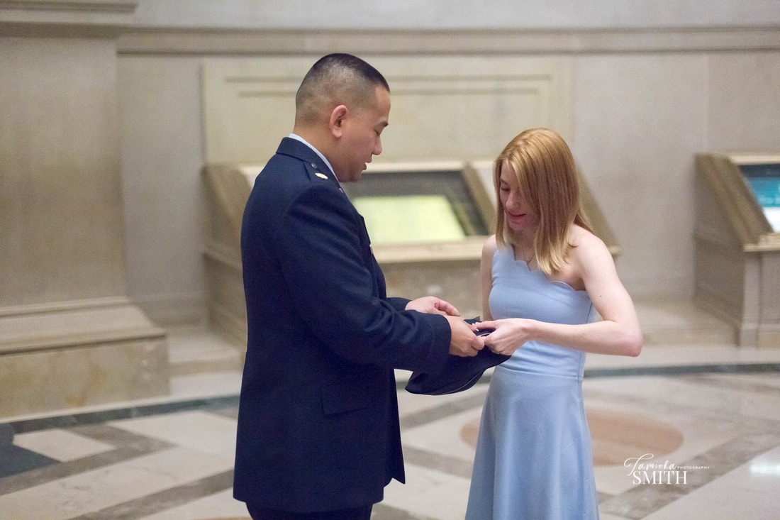 Air Force Military Couple inside National Archives Museum, National Archives Photographer