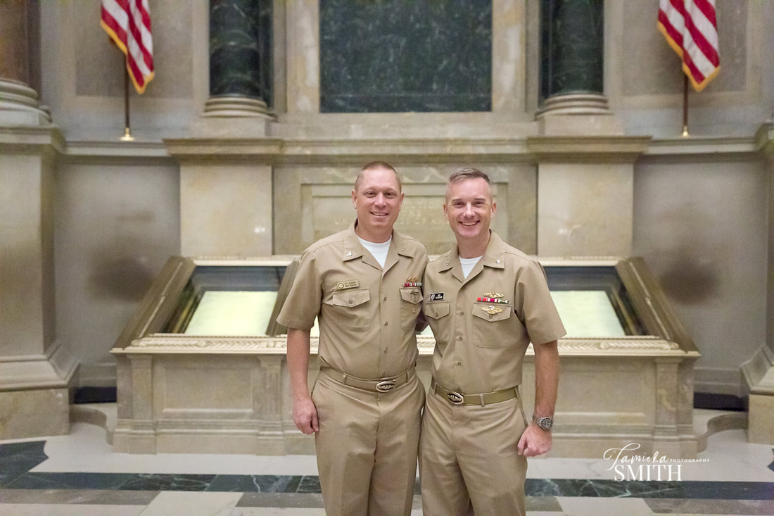 Two Naval Officers have promotion ceremony at The National Archives Museum in Washington D.C.