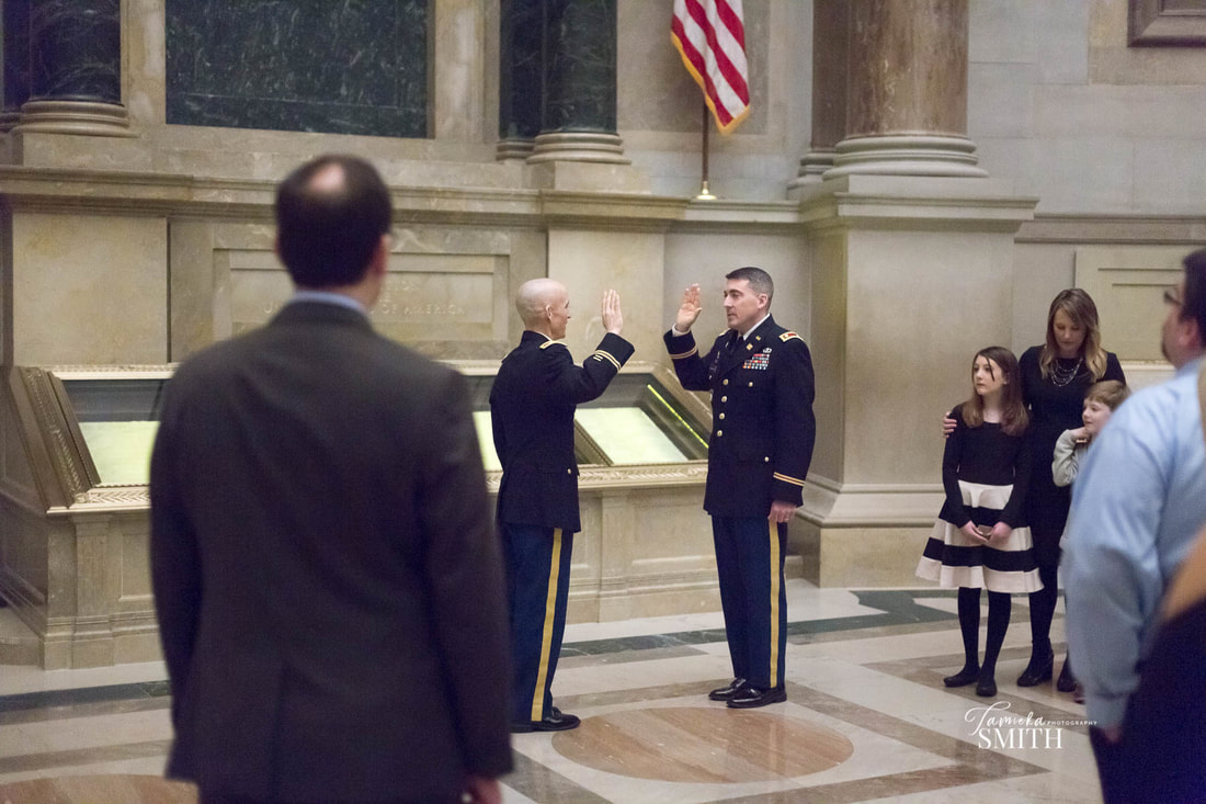 Oath of Office being taken by Army Officer in National Archives Museum in Washington DC