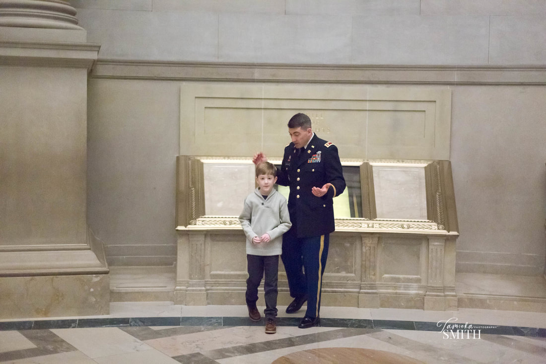 Military Officer and son at the National Archives 