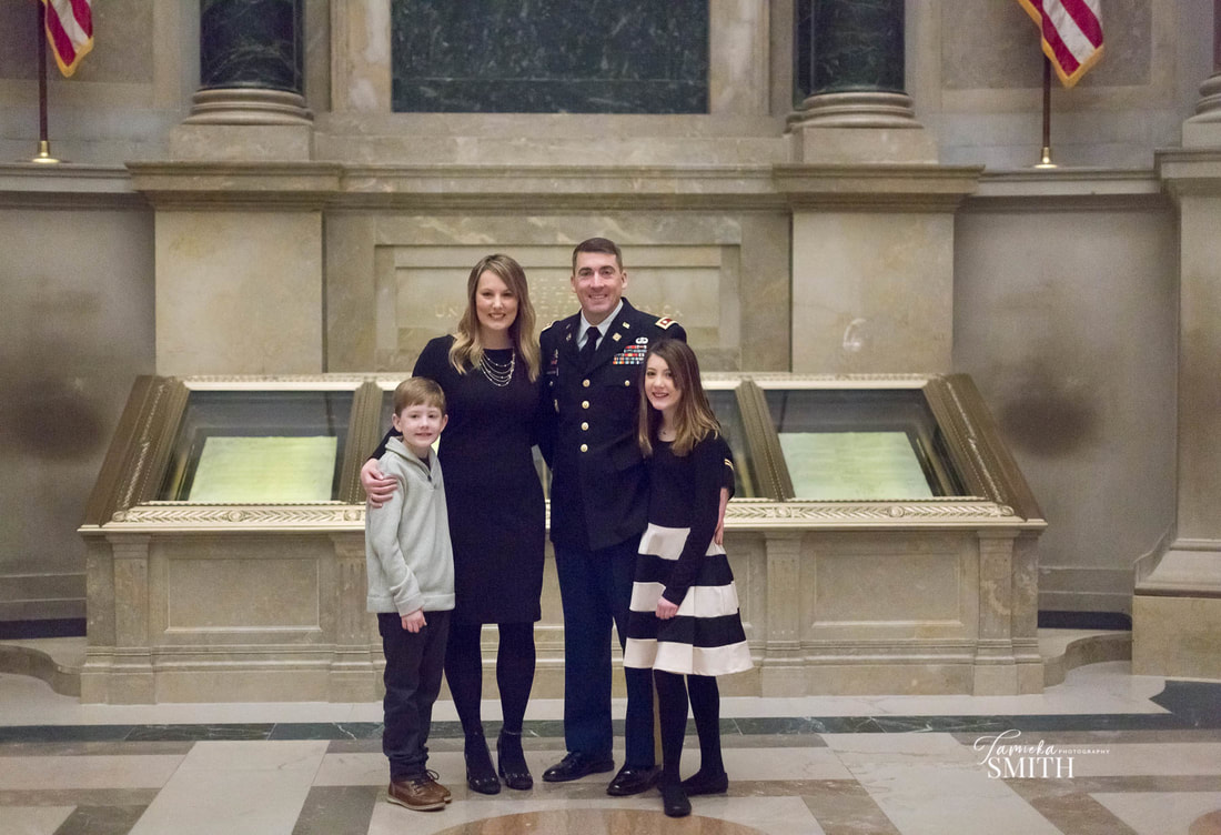 Military Family Portrait inside the National Archives Museum