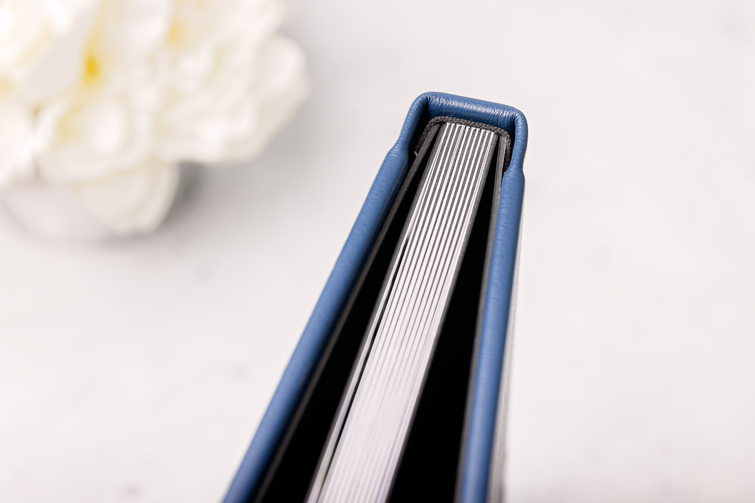 Closer look at the spine of the Finao Album created for Los Angeles Family Photographer Tamieka Smith in Torrance