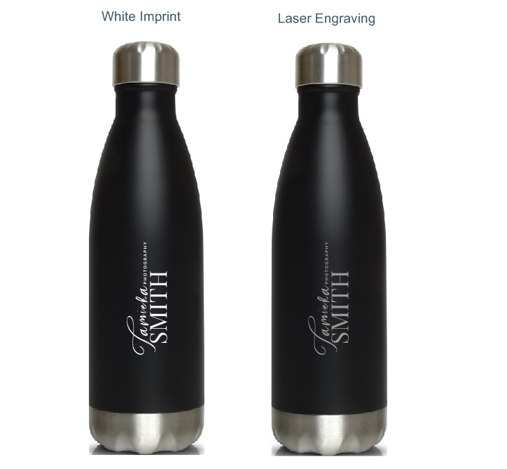 Custom Branded Water Bottle for Photographer; great marketing tool
